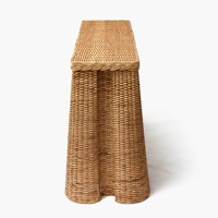 Table rectangulaire en rotin avec pieds ondulés Fabriqué au Vietnam Matériaux écologiques Meubles de maison Décoration intérieure Vente en gros