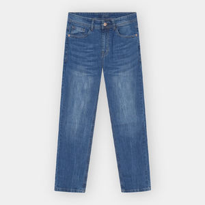 Vaqueros de Mezclilla Azul Desgastados Personalizables de Alta Calidad y Transpirables para Hombre, Corte Ajustado, Estilo Destruido, 100% Algodón, para Invierno y Otoño - Product Image 1