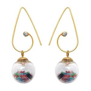 Boucles d'oreilles pendantes en pierre autrichienne plaquée or 18 carats Urthn 1307913 boucles d'oreilles avec perle diamant or rose pour mariages fêtes - Product Image 1