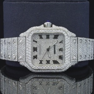 Reloj de Diamantes Cultivados en Laboratorio HPHT con Números Romanos, Totalmente Cubierto de Diamantes, Automático Suizo, de Lujo, para Hombre, Pasa la Prueba - Product Image 2