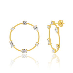 Venta al por mayor joyería fina de lujo chapada en oro plata esterlina 925 Londres Topacio Azul CZ multi piedra aro pendiente regalo de boda joyería - Product Image 3