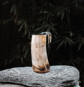 Elegant Vintage Design Polished Buffalo Horn <b>Mug</b> High Quality <b>Ceramic</b> Coffee Gifts Real Viking Drinking Horn <b>Mug</b> with Handle - Product Image 3