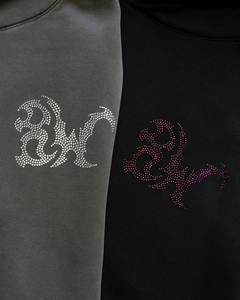 Sweat-shirt à capuche surdimensionné 100% coton avec embellissement en strass, streetwear, sweat-shirt en tricot graphique, sweat-shirt à capuche numérique printemps - Product Image 4