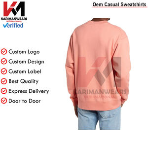 Jersey holgado informal para hombre con cuello pesado Diseño a rayas personalizable, sudaderas cómodas de mezcla de poliéster/algodón - Product Image 3