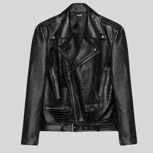 Peau de mouton personnalisée de qualité supérieure pour support de veste en cuir véritable gaufré à texture crocodile Caractéristiques du support du logo de marque personnalisé! - Product Image 1