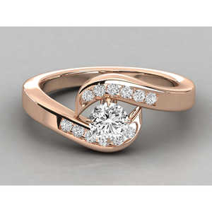 Bague pour femme en or 9 carats avec diamant solitaire cultivé en laboratoire, élégante et luxueuse - Product Image 5