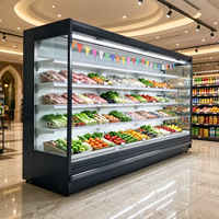 Réfrigérateur Commercial Multidecks Ouvert 3,75 m à Système Split, Refroidisseur d'Air, Télécommande, Affichage Numérique, pour Supermarché, Produits Laitiers et Boissons - Vente Directe Usine