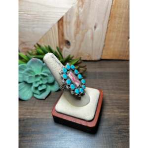 Navajo-<b>Crafted</b> Multi-Stone & Sterling Silver Ring Size 8 Cultural Collectible Jewelry - Product Image 2