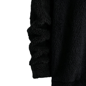 <b>Mens</b> <b>Sherpa</b> Fleece Lined Oversized <b>Hoodie</b> Solid Color Pullover Soft Plush Warm Winter Casual Full Sleeve Cozy Outdoor Wear - Product Image 6