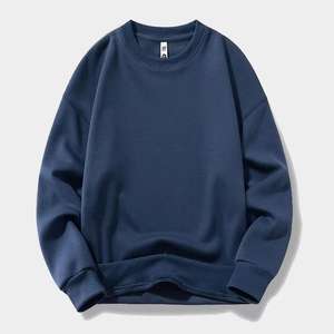 OEM Logo personnalisé noir surdimensionné hommes col rond sweats noir gris à manches longues pullover décontracté sweats à capuche - Product Image 2