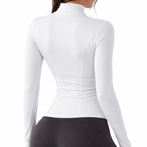 Camiseta Deportiva Ligera con Cierre para Mujer OEM, Camiseta para Correr y Yoga, Se Acepta Logotipo Personalizado - Product Image 2