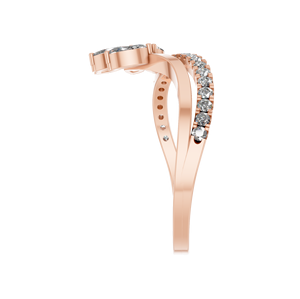 แหวนทองแท้14K สุดหรูแหวนห่อใบปลิวเพชรที่ได้รับการรับรอง IGI ของขวัญดีไซน์เครื่องประดับชั้นดีสำหรับคนสมัยใหม่ที่ยอดเยี่ยม - Product Image 3