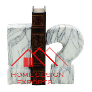 Latest Design Shaped Hot Selling Decorative White Marble Bookends for Home & Office Table <b>Decor</b> Bookend With Natural Marble - Product Image 4