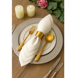 Juego de Platos de Presentación Modernos Nórdicos de Acero Inoxidable Dorado Satinado, Elegantes Platos Redondos para Servir en Hoteles, Decoración de Mesa - Product Image 2