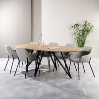 Table à manger octogonale pliable en teck massif de luxe moderne, ensemble de 4 chaises, mousse haute densité, mobilier de restaurant