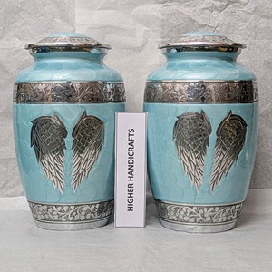 Forest Serenity Metal Cremation <b>Urn</b> - <b>Large</b> Adult Funeral <b>Urn</b> for Ashes - Manufacturer Wholesale Memorial <b>Urns</b> Supplies - Product Image 1
