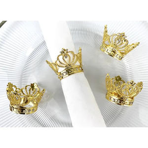 ตอกโลหะโต๊ะรับประทานอาหารตกแต่งแหวนผ้าเช็ดปากอุปกรณ์ตกแต่งงานแต่งงานแหวนผ้าเช็ดปากสีทอง - Product Image 6