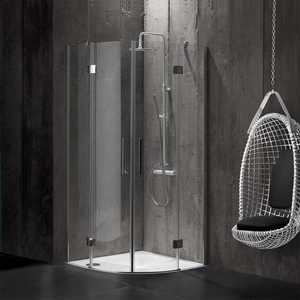 Semicircular 90x90mm <b>Glass</b> Shower Enclosure 6mm Thick Frameless Lion Design <b>Bathroom</b> <b>Accessory</b> - Product Image 2