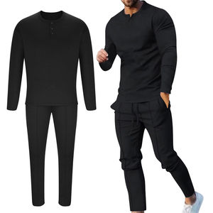 Logo personnalisé survêtement tissu polaire de coton vêtements de sport surdimensionnés style uni ensemble de survêtements vierges pour hommes - Product Image 4