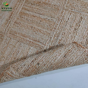 Grand tapis de salon en jute avec tissus de coton intégrés tapis faits à la main pour la décoration de la maison - Product Image 4
