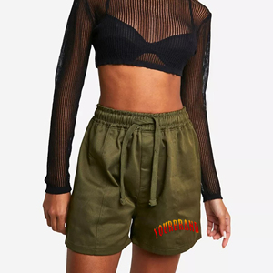 New <b>Fashionable</b> shorts for women 100% Cotton twill Fabric Custom Embriordry Logo Summer casual wear women shorts - Product Image 1