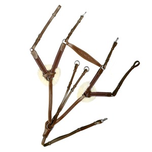 Pecho de cuero de Color negro de 5 puntos, accesorio para correr y acolchado de piel, elástico a juego - Product Image 4