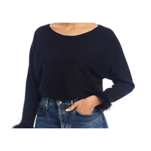 Maglione Invernale Casual Sioni, Traspirante e Caldo, Lavorato a Maglia con Motivo Ricamato, Bordo in Piume, Logo Frontale, Decorazione in Pelliccia - Product Image 2