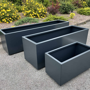 Jardinière moderne de luxe en métal, rose gold, acier inoxydable, grand vase de sol, pots de fleurs décoratifs hauts pour extérieur - Product Image 4