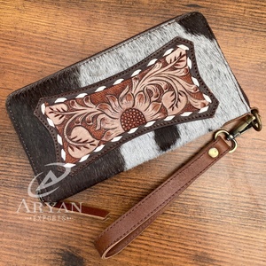 Carteras de mano de cuero de vaca de lujo de diseñador Premium de fabricante de moda 2025 para mujer embrague de gran capacidad - Product Image 1