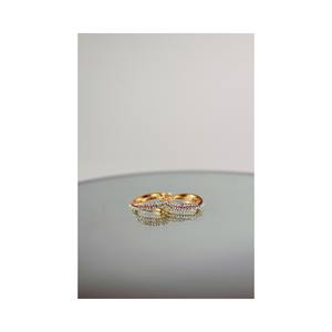 Pendientes de Aro Del Pia Srl al por Mayor, Alta Calidad, Dea Horta, Oro Amarillo, Cristales Blancos, 10mm, Chapado en Oro de 18K, Plata 925, Regalo - Product Image 4