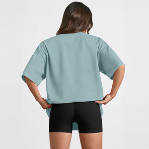 <b>Women</b> Relaxed Streetwear T <b>Shirt</b> Drop Shoulder Cotton Blank Apparel OEM ODM Wholesale - Product Image 5