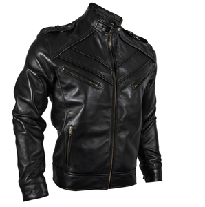 Chaqueta de Cuero Delgada para Hombre al por Mayor con Cuello Alto y Logotipo Frontal - Transpirable, Impermeable, Cálida para Invierno en Colores y Tallas Personalizadas - Product Image 1
