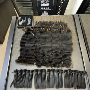 Extensiones de Cabello Humano Natural al Por Mayor, Cabello Virgen Indio Crudo 10A 12A, Doble Trama, Ondulado, Paquetes de Cabello Remy, 100g - Product Image 2