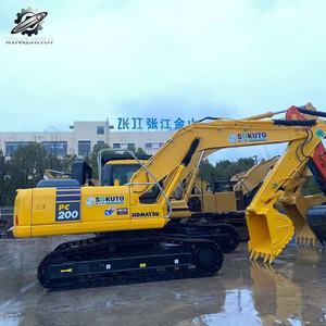 Excavadora de cadenas Komatsu PC200 usada, 20 toneladas, cucharón de 1m³, marca original japonesa, excavadora de construcción mediana, pocas horas, certificación CE - Product Image 2