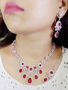 Ensemble de collier de bijoux en diamant anti-ternissement AD avec boucle d'oreille assortie Maang tikka pierre de forme carrée pour femmes et filles - Product Image 6