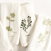 100% serviettes de cuisine en coton brodé de qualité supérieure conception séchage rapide tissu naturel doux Durable grande taille motif de broderie personnalisé