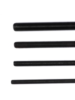 Barre filetée entièrement filetée en acier au carbone noir oxydé à haute résistance DIN975, finition noire, goujon à filetage intégral, fixations métalliques robustes