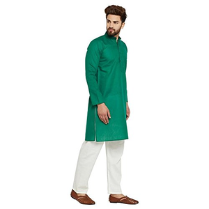 Conjunto de Salwar Kameez Casual para Hombre, Ropa Islámica Pakistaní e India de Moda con Bolsillos Laterales y Diseño Transpirable - Product Image 3