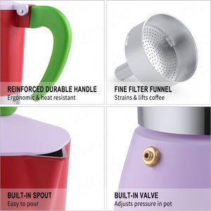 Cafetière électrique personnalisée en aluminium, ensemble de cafetière, cafetière à expresso à induction pour cuisinière, cafetière italienne en aluminium - Product Image 4