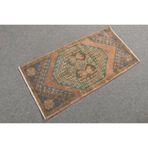 1.7x3.3 ft Turkish Rug, Vintage Rug, <b>Brown</b> Striped <b>Wool</b> Rug - Product Image 4