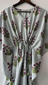 100% coton imprimé fleuri femmes caftan décontracté coréen robe à manches pour nuit sommeil plage porter Bikini léger naturel - Product Image 5