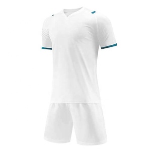 Maillot de football américain blanc à col en V, manches courtes, respirant, en polyester, pour homme adulte, toutes saisons, sublimé - Product Image 1