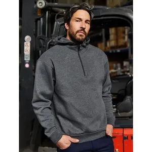 Sweat-shirt bio à demi-zip, vêtements de travail, merchandising promotionnel durable, sweat-shirt à capuche - Product Image 1