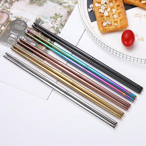 Heat Resistant Metal <b>Chopsticks</b> with Anti Slip Grip <b>Reusable</b> for Sushi Ramen Noodle Dining Use - Product Image 3