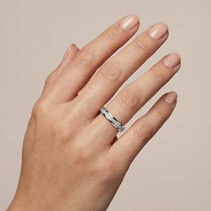 Channel Ehering 4mm 14k Gold Labor-Gezüchteter Diamantring - Product Image 2