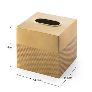 Caja de pañuelos de metal cuadrada Premium moderna elegante organizador para el hogar, la Oficina y entornos hoteleros - Product Image 2