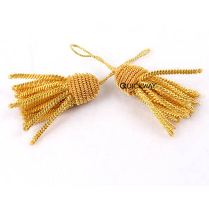 Costura de encaje con cable personalizado plano redondo al por mayor corneta con borla decoración de seda 2025 - Product Image 4