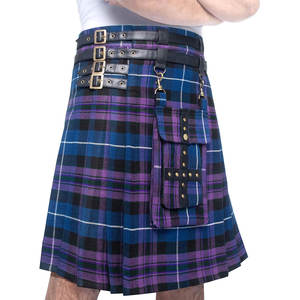 Kilt hybride utilitaire en tartan écossais ajustable de 16 oz pour hommes avec poche avant amovible – Le fierté de l'Écosse - Product Image 1
