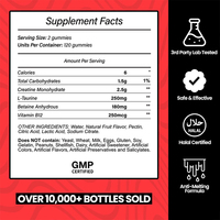 Gummies de créatine monohydrate personnalisées OEM sans sucre, supplément pré-entraînement, marque privée, vente en gros