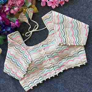 Dernier Diable Camric Coton Avec Séquence De Fil Et Broderie Travail Blouse Fabricant De Surat Au Taux Le Plus Bas - Product Image 5